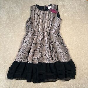 Rock & Roll Cowgirl Dress NWT Snake Print Sleeveless Black/Gray Women's X‎ Large